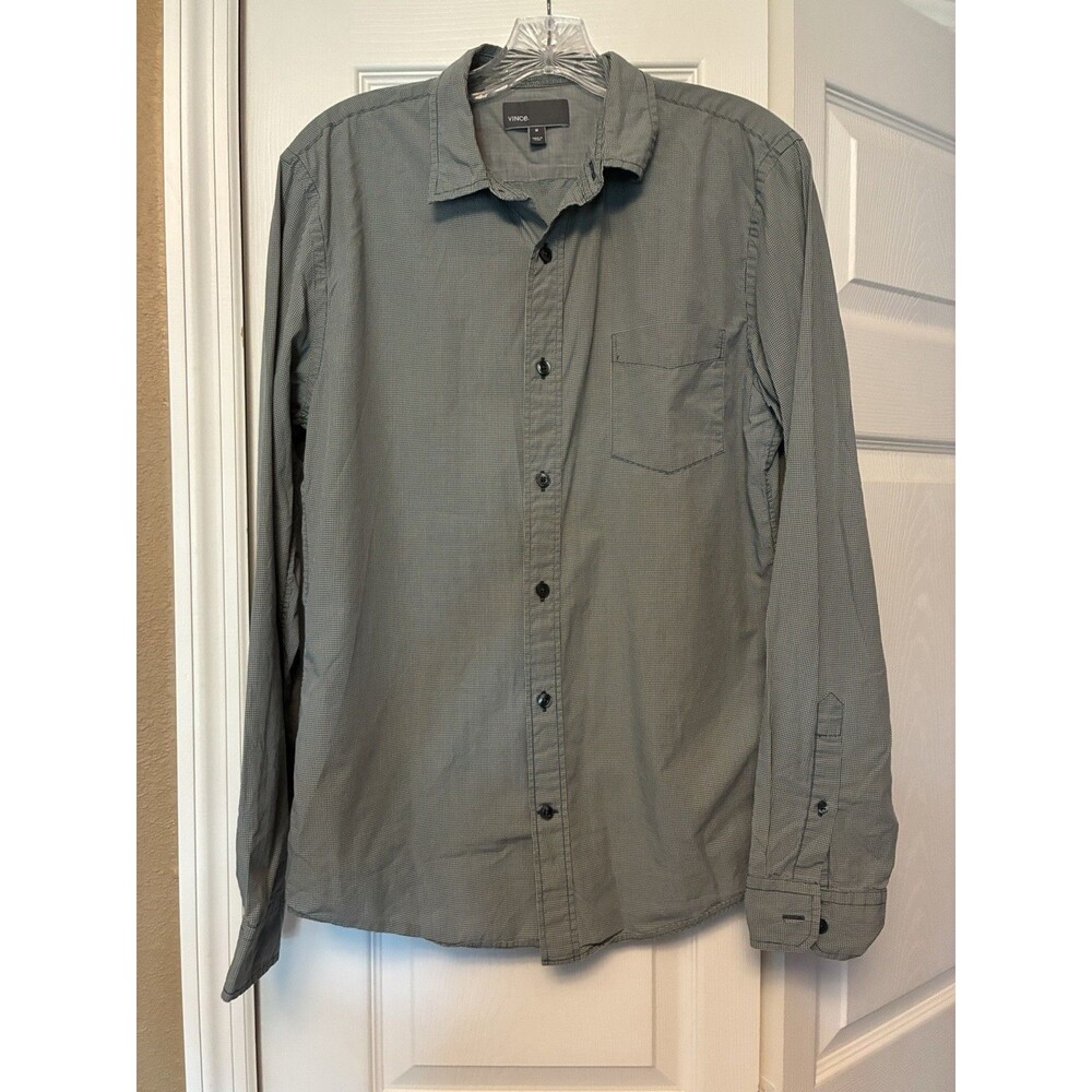 Vince Button Down Shirt Mens Size M 100% Cotton Long Sleeve Casual Designer